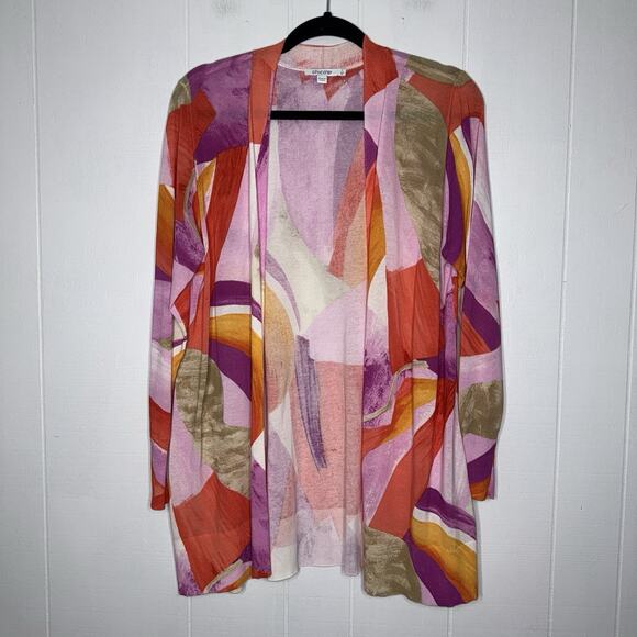 Chico’s Women’s Summer Romance Abstract Cardigan Size 1 Medium - Picture 1 of 5